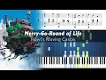 Download Lagu Howl’s Moving Castle - Merry-Go-Round of Life - Piano Tutorial with Sheet Music