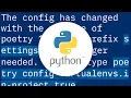 Python-poetry error Setting settings virtualenvs in-project does not exist