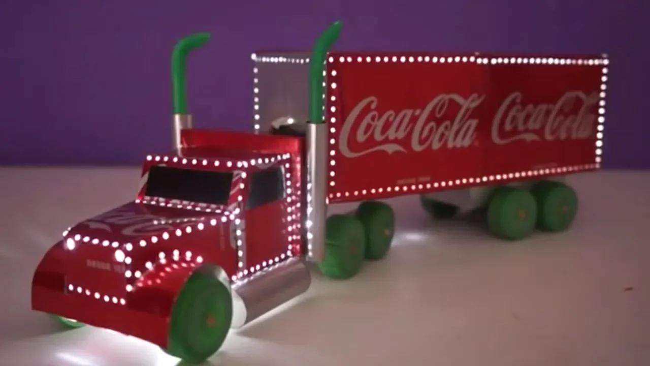 CARA MEMBUAT MOBIL TRUK COCA-COLA DENGAN BAHAN KALENG BEKAS