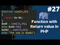 Function with return value in php php tutorial for beginners full - 27 php full course