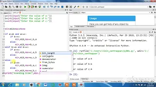 Python Sort Three integer without any function in Tamil - Part