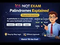 String Palindrome Program TCS NQT Most Asked Question Exam Ready Logic