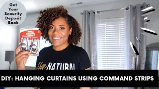 HOW TO HANG CURTAINS WITH COMMAND HOOKS NO HOLES OR TOOLS APARTMENT FRIENDLY