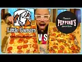 DETROIT STYLE PIZZA CHALLENGE Little Caesars VS Peppino s Mukbang Monday 44