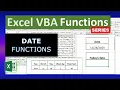 Excel VBA Functions Date Functions