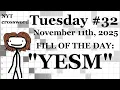 Tuesday 25 ACROSS ONLY CHALLENGE - NYT Crossword with Sam