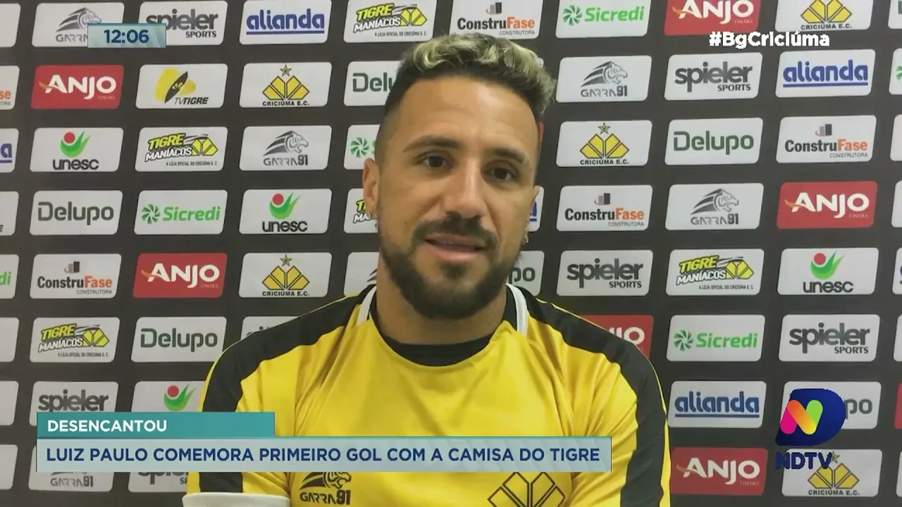 Primeiro gol de Luiz Paulo pelo Criciúma marca superação de momento difícil para o atleta