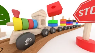 Can you guess and counting shapes | Wooden Train with Shapes