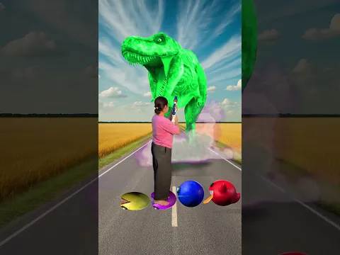 Pac-Man vs Color Monster Pac-Man, Dinosaur & siren head Ultimate Battle  #shorts