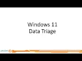 Go through data triage of Windows 11