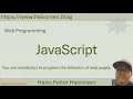 Web Programming - JavaScript