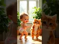 Cute Baby \u0026 Funny Cat Dance 😺 | DAME UN GRRR #shorts #babydance #babyvideos #catdance #grrrrr