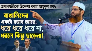 প্রধানমন্ত্রীকে উদ্দেশ্য করে মামুনুল হক:বাঙালিদের একটা স্বভাব আছে, ধরে ধরে ধরে না ধরলে কিন্তু ছাড়েনা