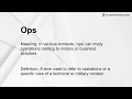 Ops Meaning