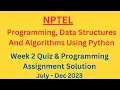 NPTEL Programming Data Structures And Algorithms Using Python Week 2 Quiz Programming Assignment