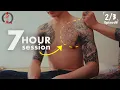 Tattooing a Japanese Wabori Arm Sleeve - Hikae Chest Plate JPN SUBS