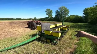 Replanting corn adjusting population on a JD 7000 planter