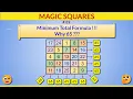 MSS - Magic Squares Minimum Total Formula Shortcut 4x4 Magic Square 5x5 Magic Square Tamil