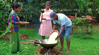 We cooked Dosa and Sambar on the porch, and Rice and KFC Chicken in the garden | Our Village Life