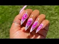 PINK AURA CHROME NAILS Acrylic Nails Necta Nails Tutorial Beginner friendly