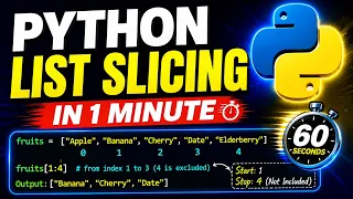 Lec 06 Python List Slicing in 60 Seconds 1 Line Trick learn python from scratch