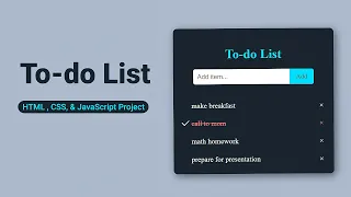 Build a Modern To-Do List App JS Tutorial 2025 mzcode01