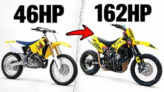46HP to 162HP! SUZUKI RM250 1000CC ENGINE SWAP | SUUZEY Build Breakdown
