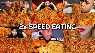 super spicy fried noodles mie gacoan mukbang asmr 2x speed eating show
