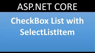 CheckBox with SelectListItem in ASP NET CORE