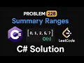 LeetCode 228 Summary Ranges C Solution Array Traversal