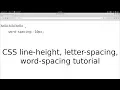 CSS line-height letter-spacing word-spacing tutorial