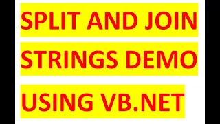 String Functions Join and Split Demo VB NET
