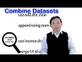 Combine Datasets Data Management using Stata Stata Tutorials Topic 31