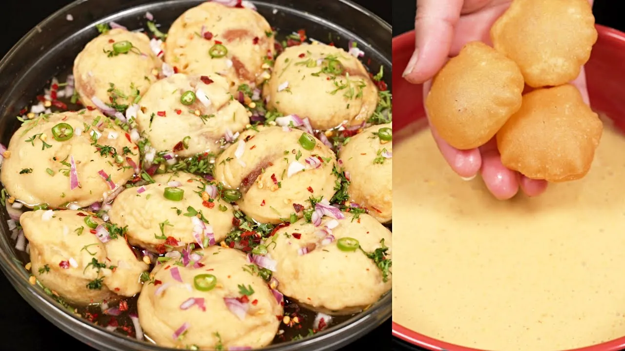 Pani Puri Pakode - Pani Pakoda   Indian Street Food Recipe   Puri Pakoda Chaat