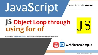 JavaScript Object Loop Through Using For Of