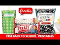 Welcome Back to School Free Printables First Day of School Treats Custom Party Favors Templates