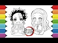 Coloring Tanjiro Nezuko Demon Slayer Coloring Pages Markers