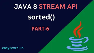 Java 8 Stream API PART-6 sorted method sorting a list in JAVA