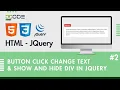 How to Change Button Text Using JQuery Button Click Show Hide Div JQuery