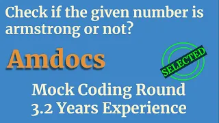 Java Program to check Armstrong number Amdocs Mock Coding Round