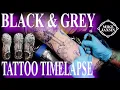 HALF SLEEVE RELIGIOUS TATTOO BLACK GREY 3HRS TIMELAPSE