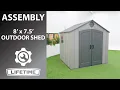 Lifetime 8 x 7 5 Outdoor Shed Lifetime Assembly