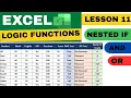 Excel Logic Functions Part 2 AND OR Nested IF Functions Explained Step-by-Step