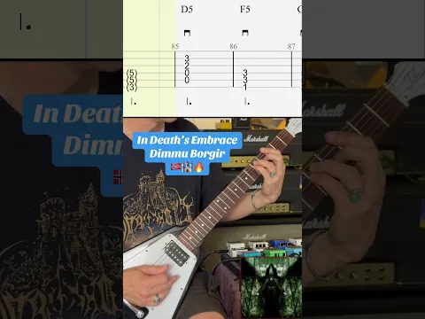 Dimmu Borgir’s Enthroned Darkness 🇳🇴 - In Dearh’s Embrace - Guitar Tab guitar tab video
