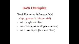 Check if a number is Even or Odd in Java 3 programs - with Array and User Input also
