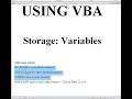 VBA Programming Input Storage Output Statements