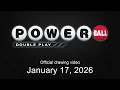 Powerball Double Play drawing for January 17 2026