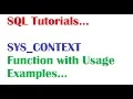 SQL Tutorial For Beginners What is SYS - CONTEXT in Oracle with Example