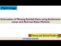 Estimation of Missing Rainfall Data using Arithmetic mean and Normal Ratio Method