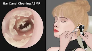 Detailed Ear Canal Cleaning process with ultra-realistic sounds | oddly satisfying ASMR animation